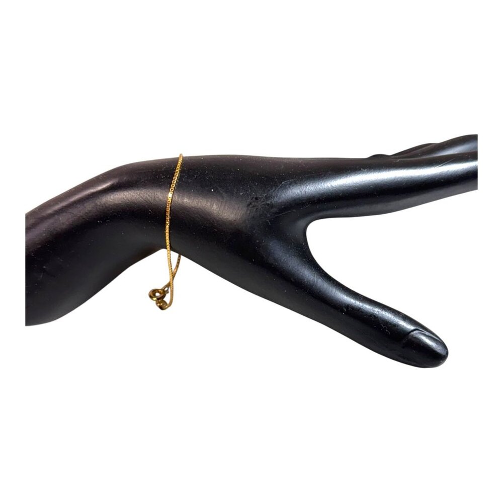 HCT Harcourt Italy Vintage 925 Sterling Gold Vermeil Box Chain Bracelet 7"